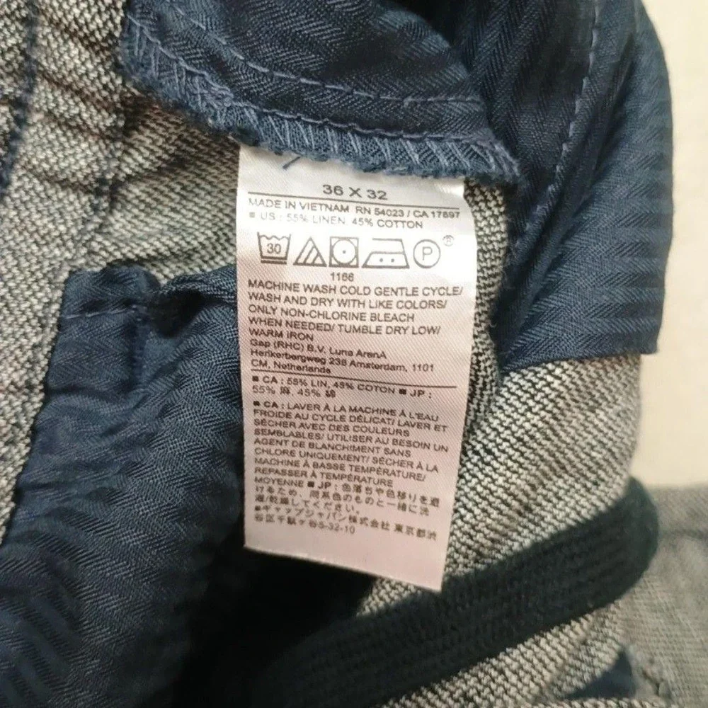 Banana Republic Pants Men 36x29 Gray Jogger Athletic Fit Linen Herringbone